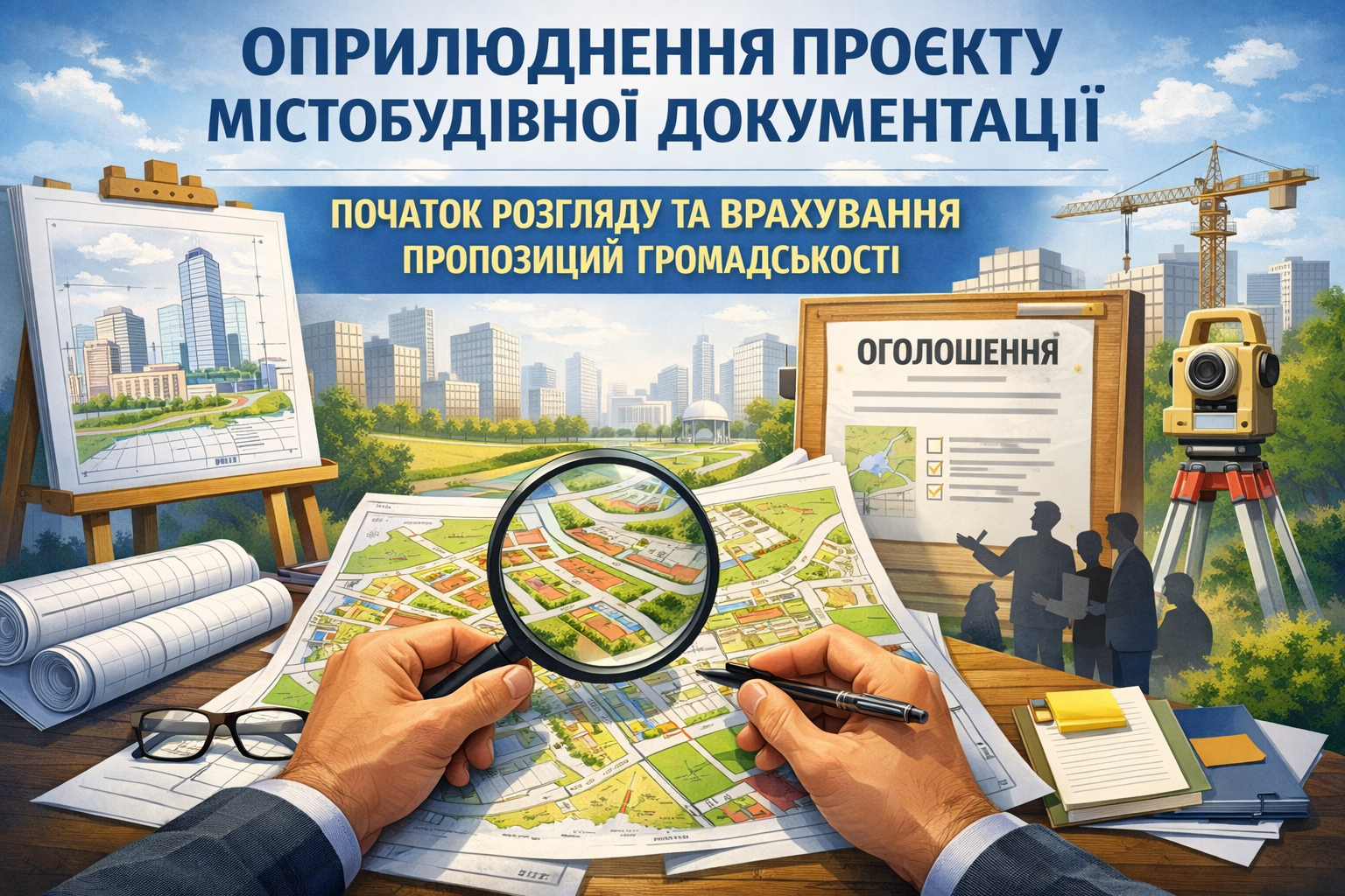 ПОВТОРНЕ  П О В І Д О М Л Е Н Н Я про оприлюднення проєкту містобудівної документації та про початок процедури розгляду та  врахування пропозицій  громадськості у проєкті містобудівної документації –  «Детальний план території для розміщення громадсь