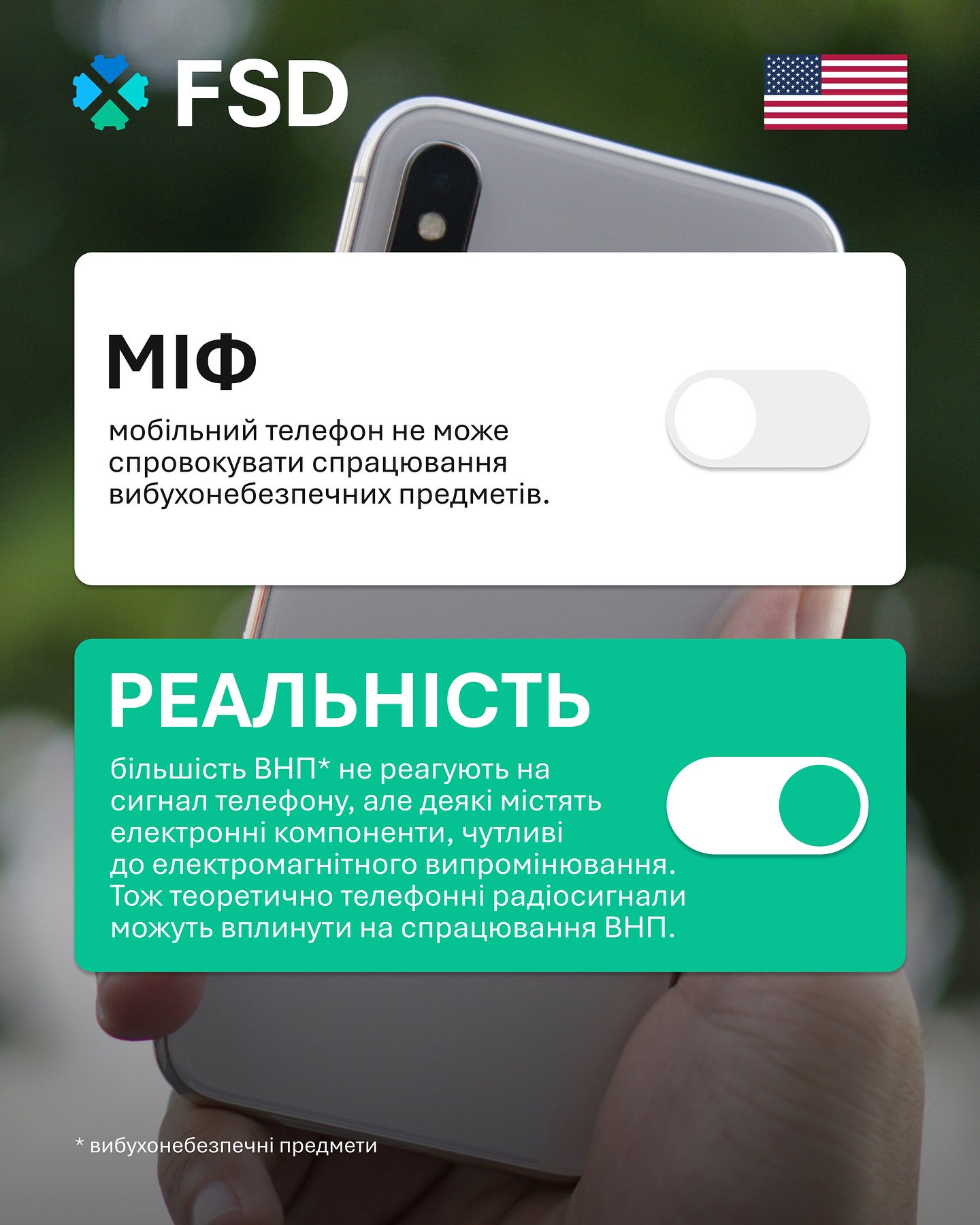 Не наближайтеся до підозрілих предметів та дотримуйтеся правил безпечної поведінки.