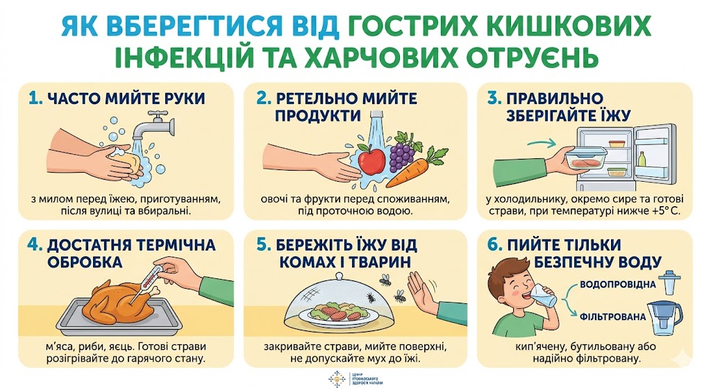 Як вберегтися від гострих кишкових інфекцій та харчових отруєнь