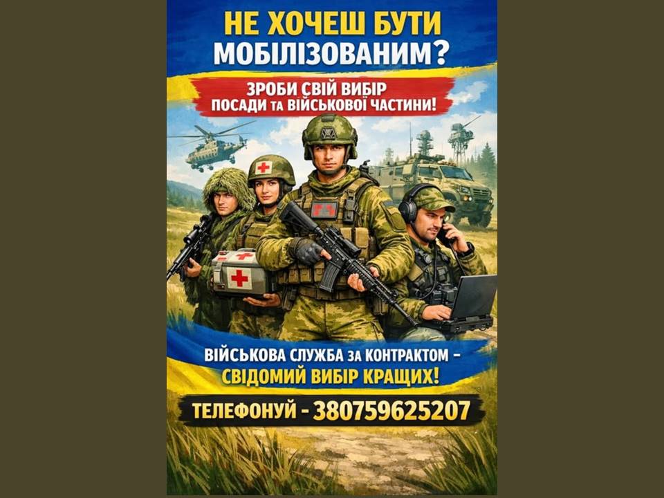 Не хочеш бути мобілізованим? Зроби свій вибір посади та військової частини!